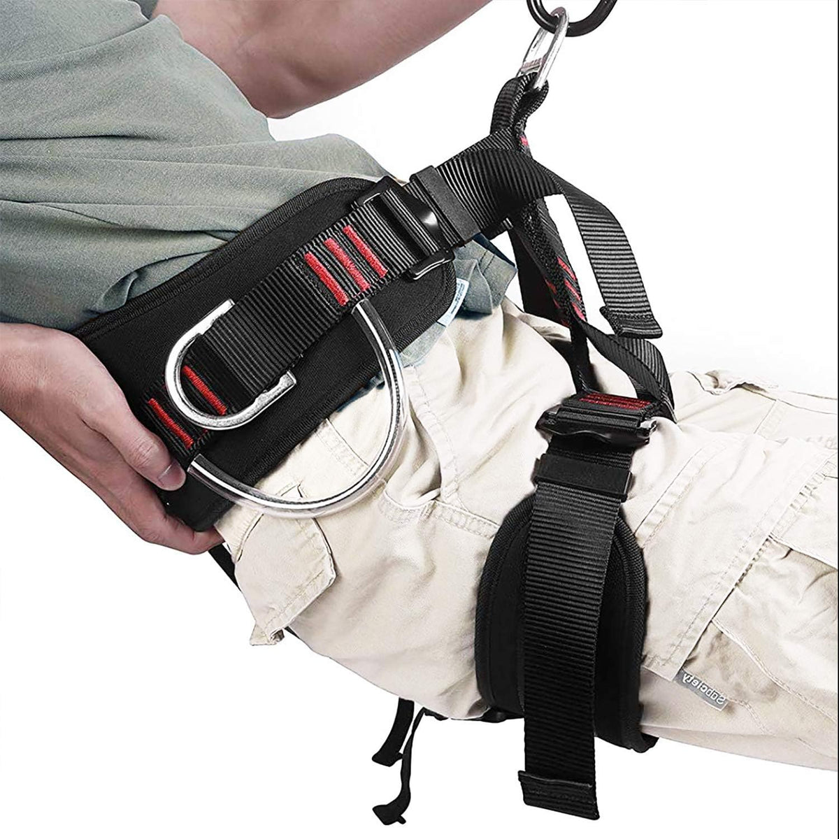 Adjustable Thickness Climbing Harness Half Body Harnesses for Fire Rescuing Caving Rock Climbing Rappelling Tree Protect Waist Safety Belts