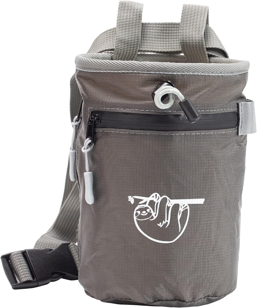 Chalk Bag for Rock Climbing, Climbing Chalk Bag for Bouldering with 2 Large Zipper Storage Pockets, Premium Gym Chalk Bag for Weightlifting, Great Gift and Rock Climbing Gear